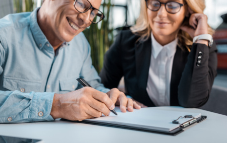 Smiling Adult Customer Signing Contract With Femal 2026 01 06 00 26 44 Utc